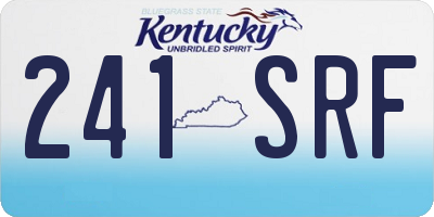 KY license plate 241SRF