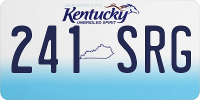 KY license plate 241SRG