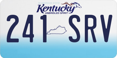KY license plate 241SRV