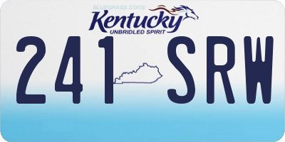 KY license plate 241SRW