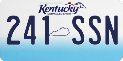 KY license plate 241SSN