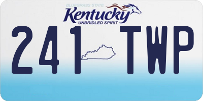 KY license plate 241TWP