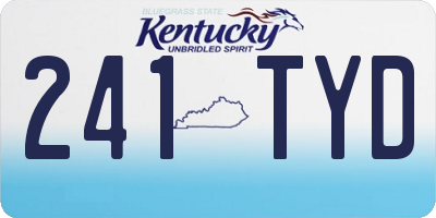 KY license plate 241TYD