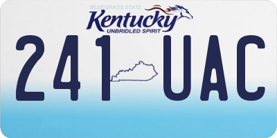KY license plate 241UAC