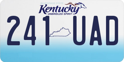 KY license plate 241UAD