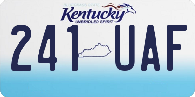 KY license plate 241UAF