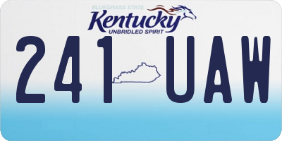 KY license plate 241UAW