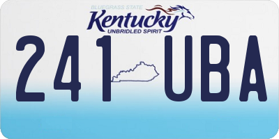 KY license plate 241UBA