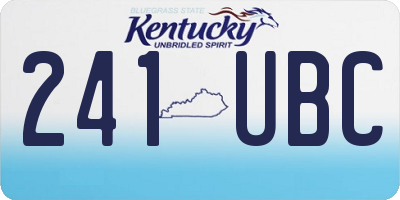 KY license plate 241UBC
