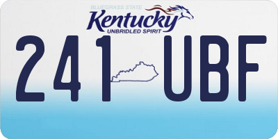 KY license plate 241UBF