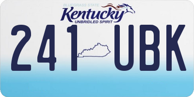 KY license plate 241UBK