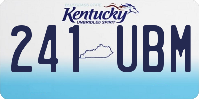 KY license plate 241UBM