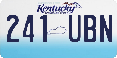 KY license plate 241UBN