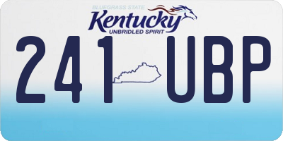 KY license plate 241UBP