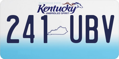 KY license plate 241UBV