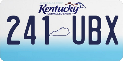 KY license plate 241UBX