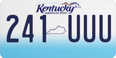 KY license plate 241UUU