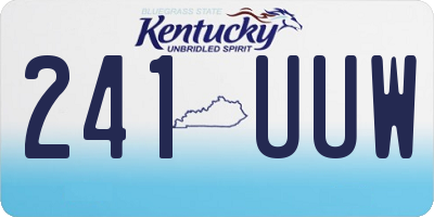 KY license plate 241UUW