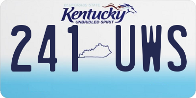 KY license plate 241UWS