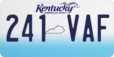 KY license plate 241VAF