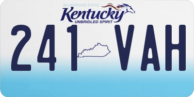 KY license plate 241VAH
