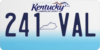 KY license plate 241VAL