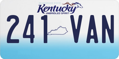 KY license plate 241VAN