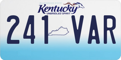 KY license plate 241VAR