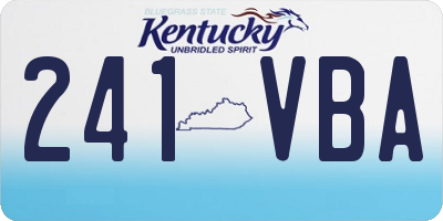 KY license plate 241VBA