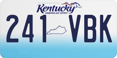 KY license plate 241VBK