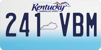 KY license plate 241VBM