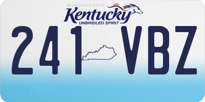 KY license plate 241VBZ