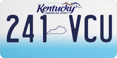 KY license plate 241VCU