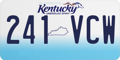 KY license plate 241VCW