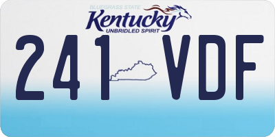KY license plate 241VDF