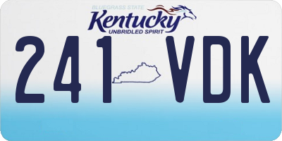 KY license plate 241VDK