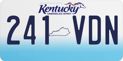 KY license plate 241VDN