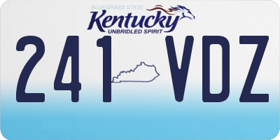KY license plate 241VDZ