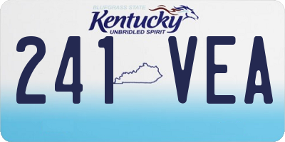 KY license plate 241VEA