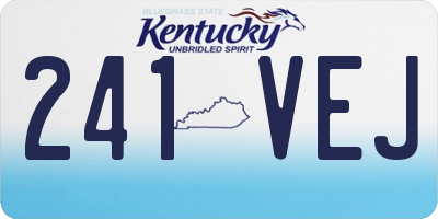 KY license plate 241VEJ