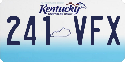 KY license plate 241VFX