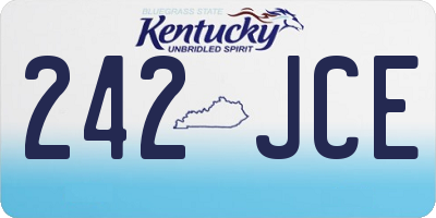 KY license plate 242JCE