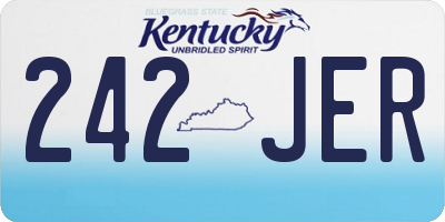 KY license plate 242JER