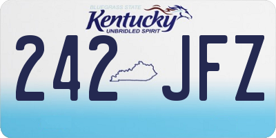 KY license plate 242JFZ
