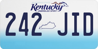 KY license plate 242JID