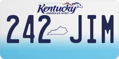 KY license plate 242JIM