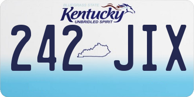 KY license plate 242JIX