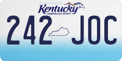 KY license plate 242JOC