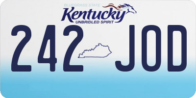 KY license plate 242JOD