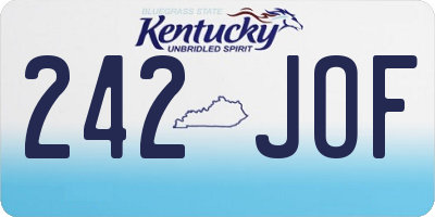 KY license plate 242JOF